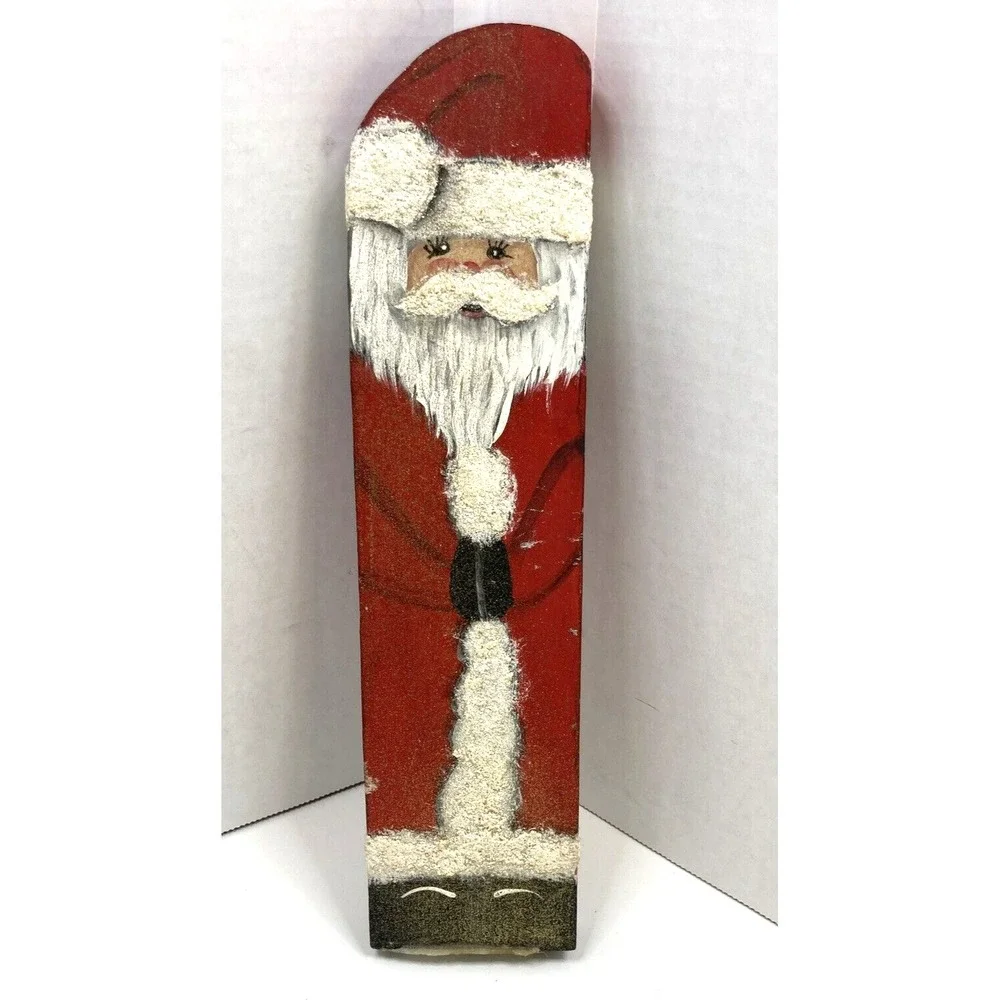 Handmade Painted‎ Wooden Santa Shelf Leaner Decor Primitive Country Folk Art 10